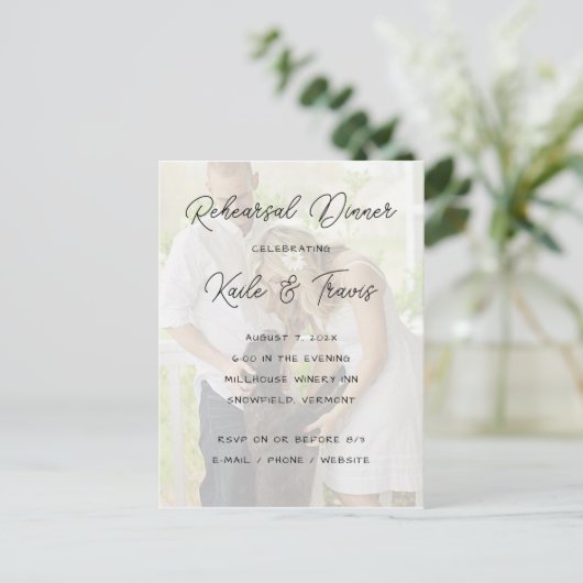 Briefkaart voor bruiloft (Staand voorkant)