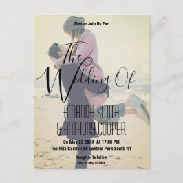 Briefkaart voor bruiloft met fotobudget