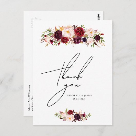 briefkaart voor bruinbloemen (Voorkant / Achterkant)