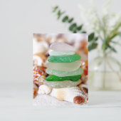 Briefkaart voor buisglas en zeeschelpen (Staand voorkant)