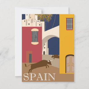 Briefkaart voor bullereizen in Spanje