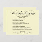 Briefkaart voor Ceremony Reading (Voorkant / Achterkant)