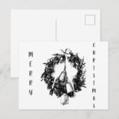 **BRIEFKAART VOOR CHRISTMAS** ZWARTE/WITTE WISSEN FEESTDAGENKAART (Voorkant / Achterkant)