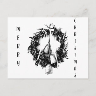 **BRIEFKAART VOOR CHRISTMAS** ZWARTE/WITTE WISSEN FEESTDAGENKAART