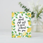 Briefkaart voor citaten van zoete en zure citaten (Staand voorkant)