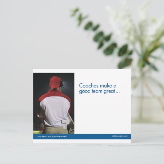 Briefkaart voor coaching Sport (Staand voorkant)