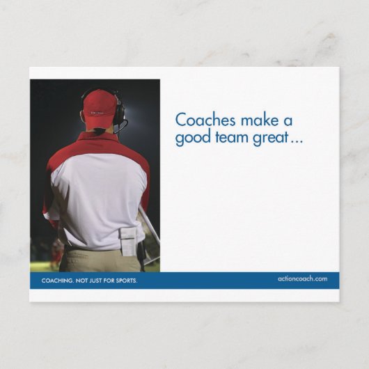 Briefkaart voor coaching Sport (Voorkant)