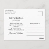 Briefkaart voor de aankondiging van de moderne bap (Achterkant)