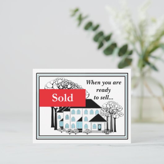 Briefkaart voor de aankoop van onroerend goed (Staand voorkant)