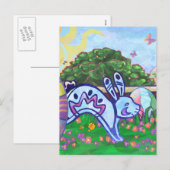 Briefkaart voor de achtertuin van Pasen Bunny (Voorkant / Achterkant)