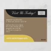 Briefkaart voor de Adverteren van Salon en Spa (Achterkant)