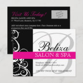 Briefkaart voor de Adverteren van Salon en Spa (Voorkant / Achterkant)
