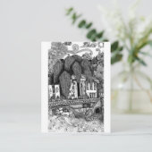 Briefkaart voor de afbeelding van de tempelpen en (Staand voorkant)