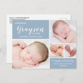 Briefkaart voor de bekendmaking van de geboorte va (Voorkant / Achterkant)