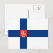 Briefkaart voor de Finse vlag (Voorkant / Achterkant)