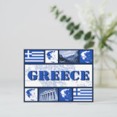 Briefkaart voor de Griekse vlag en kaart (Staand voorkant)