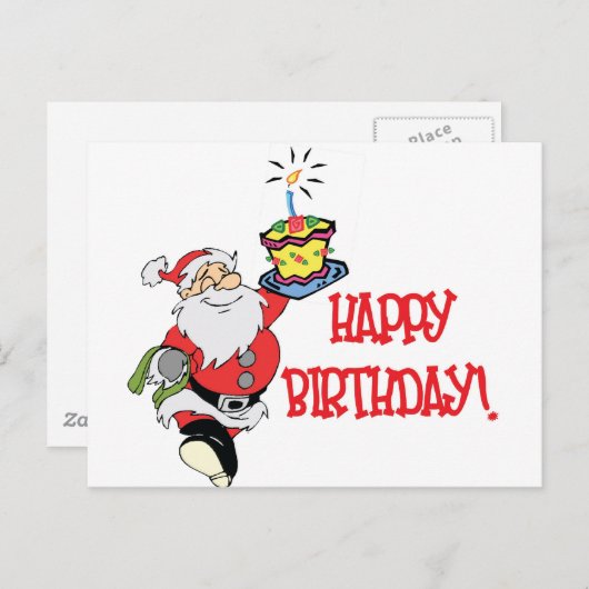 Briefkaart voor de kerstverjaardag (Voorkant / Achterkant)