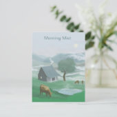 Briefkaart voor de ochtendmist in het bergland (Staand voorkant)