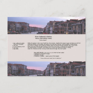 Briefkaart voor de receptie van Italiaanse dessert