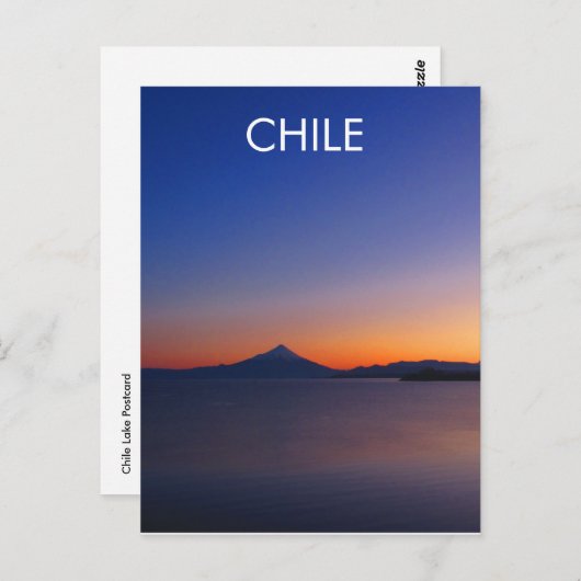 Briefkaart voor de Sunrise- van het Chileense meer (Voorkant / Achterkant)