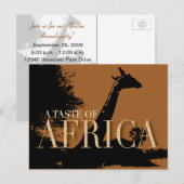 Briefkaart voor de uitnodiging van de Afrikaanse p (Voorkant / Achterkant)