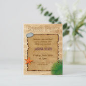 Briefkaart voor de uitnodiging van Zand Beach Part (Staand voorkant)