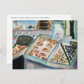 Briefkaart voor de verkoop van zeevruchten (Pike P (Voorkant / Achterkant)