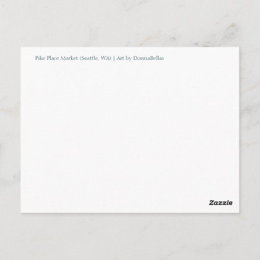 Briefkaart voor de verkoop van zeevruchten (Pike P (Achterkant)