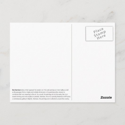 Briefkaart voor de visserij op vliegen (Achterkant)