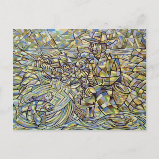 Briefkaart voor de visserij op vliegen (Voorkant)