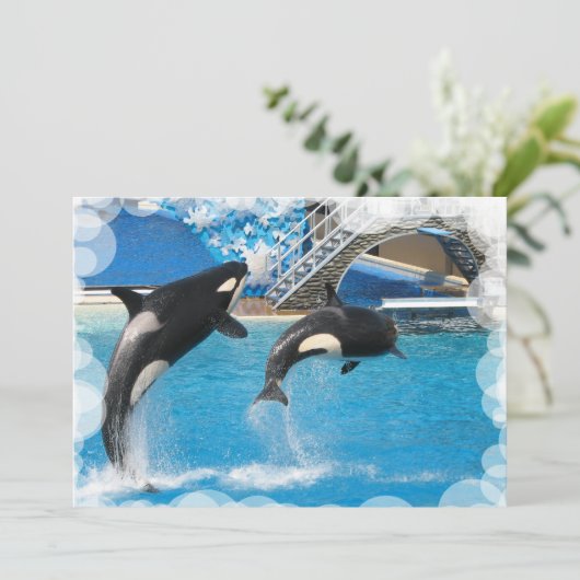 Briefkaart voor de walvisuitnodiging (Staand voorkant)