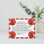 Briefkaart voor de winning van frambozen fruit (Staand voorkant)