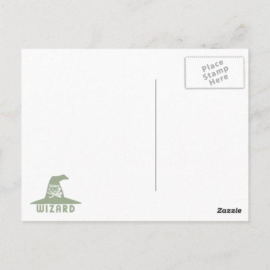 Briefkaart voor de wizard Wetenschap (Achterkant)