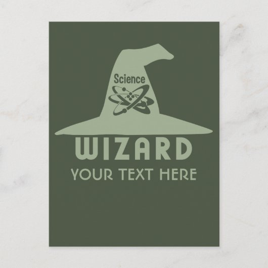 Briefkaart voor de wizard Wetenschap (Voorkant)
