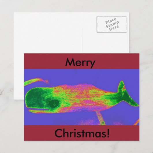 Briefkaart voor de zoete kerstwalvis (Voorkant / Achterkant)