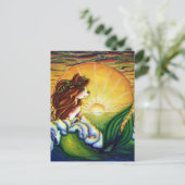 Briefkaart voor de zondst van de Zeeschildpad Merm (Staand voorkant)