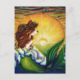 Briefkaart voor de zondst van de Zeeschildpad Merm