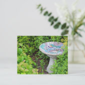 Briefkaart voor decoratieve vogelbaddruk (Staand voorkant)