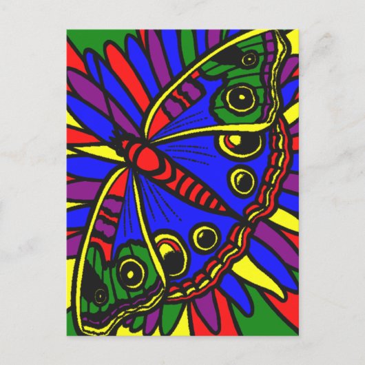 Briefkaart voor Digital Art Glas in lood Butterfly (Voorkant)