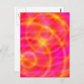 Briefkaart voor digitale ruimtekunst - roze / Oran (Voorkant / Achterkant)