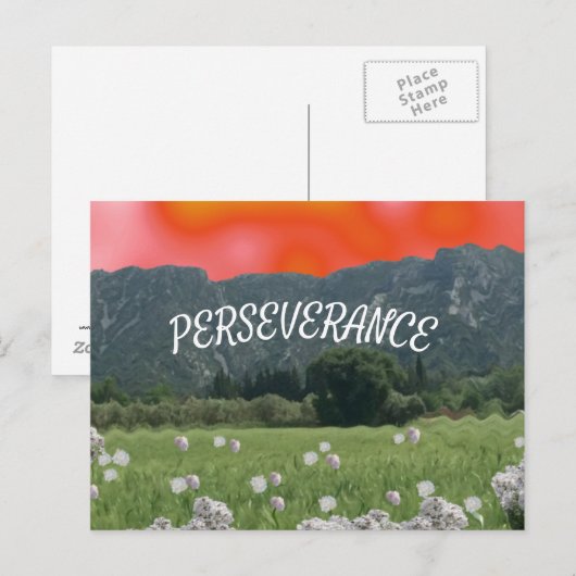 Briefkaart voor doorzettingsvermogen van de Sunset (Voorkant / Achterkant)