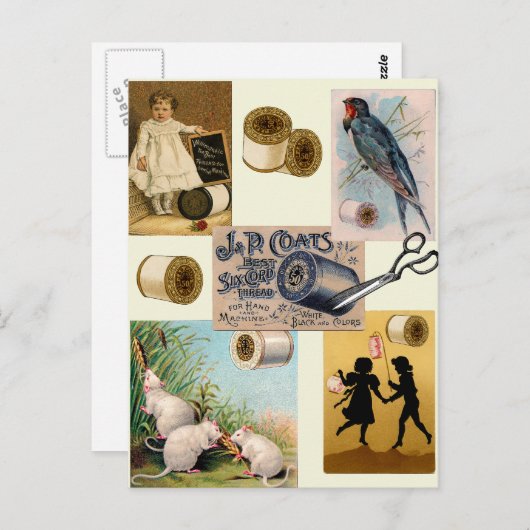 Briefkaart voor  draadnaaigoed (Voorkant / Achterkant)
