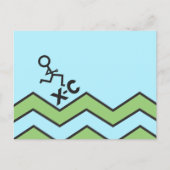 Briefkaart voor dwars-land XC-draaiende afbeelding (Voorkant)