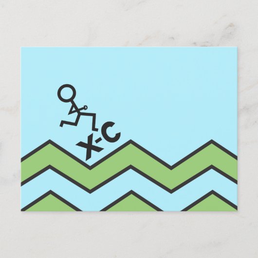 Briefkaart voor dwars-land XC-draaiende afbeelding (Voorkant)