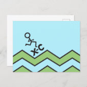 Briefkaart voor dwars-land XC-draaiende afbeelding (Voorkant / Achterkant)