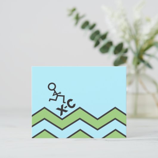 Briefkaart voor dwars-land XC-draaiende afbeelding (Staand voorkant)