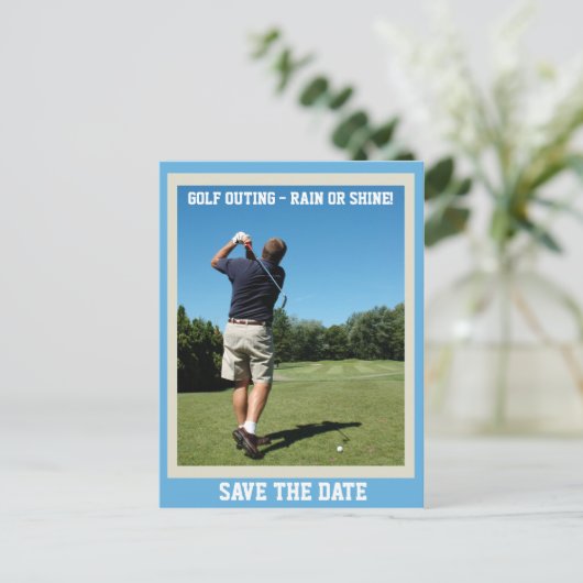 Briefkaart voor een golfuitje (Staand voorkant)