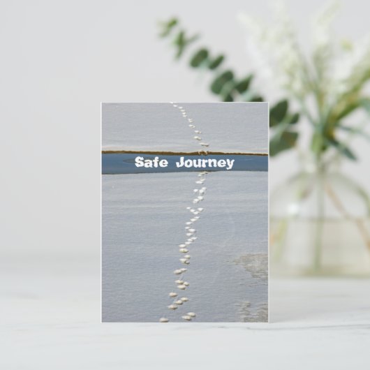 Briefkaart voor een veilige reis (Staand voorkant)