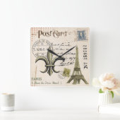 briefkaart voor Eiffeltoren in Parijs Vierkante Klok (Huis)