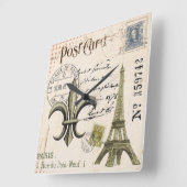 briefkaart voor Eiffeltoren in Parijs Vierkante Klok (Hoek)